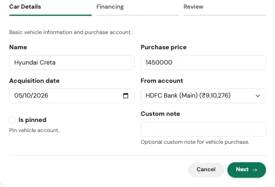Car Details step
