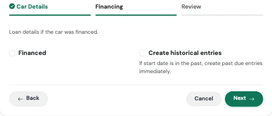 Financing step