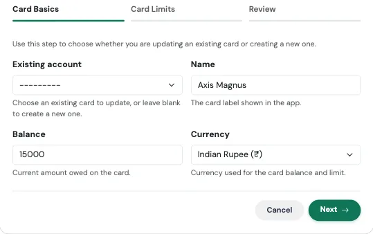 Card Basics step
