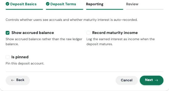 Reporting step