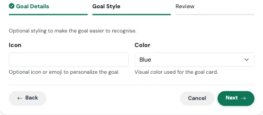 Goal Style step